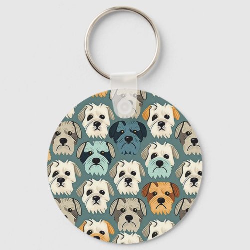 Yorkshire Terrier Pattern Keychain