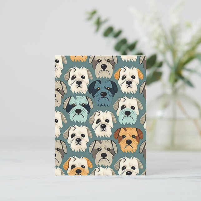 Yorkshire Terrier Pattern  Postcard (Standing Front)