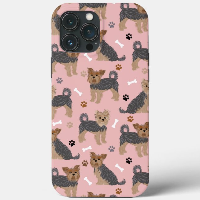 Yorkshire Terrier Paws and Bones Yorkie Dog Case-Mate iPhone Case (Back)