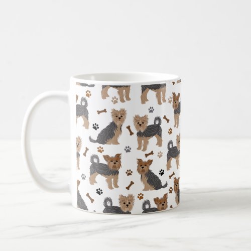 Yorkshire Terrier Paws and Bones Yorkie Dog Coffee Mug