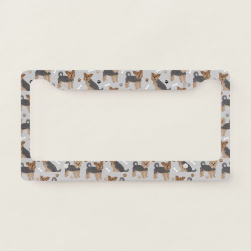 Yorkshire Terrier Paws and Bones Yorkie Dog License Plate Frame