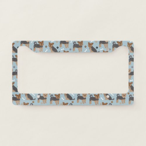 Yorkshire Terrier Paws and Bones Yorkie Dog License Plate Frame