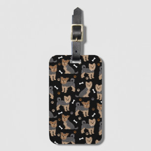 Yorkshire Terrier Paws and Bones Yorkie Dog Luggage Tag