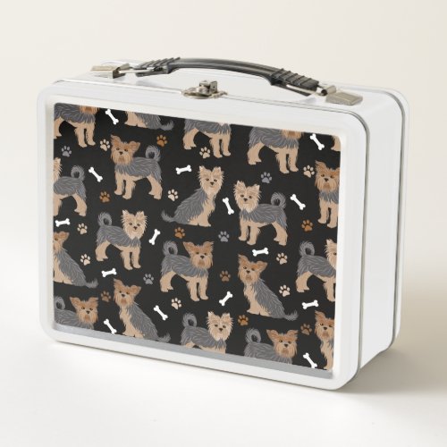 Yorkshire Terrier Paws and Bones Yorkie Dog Metal Lunch Box