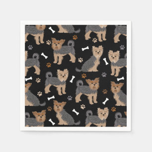 Yorkshire Terrier Paws and Bones Yorkie Dog Napkins