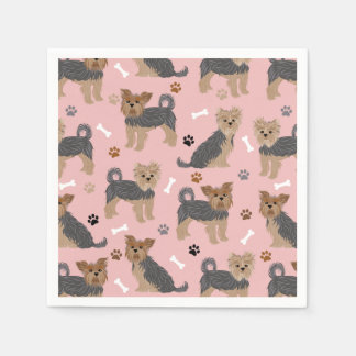 Yorkshire Terrier Paws and Bones Yorkie Dog Napkins
