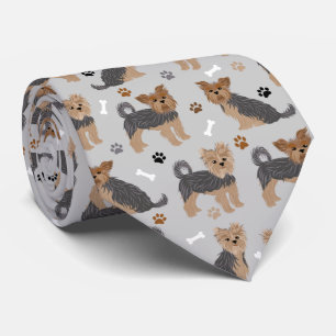 Yorkshire Terrier Paws and Bones Yorkie Dog Neck Tie