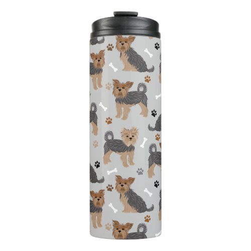 Yorkshire Terrier Paws and Bones Yorkie Dog Thermal Tumbler