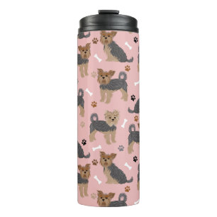 Yorkshire Terrier Paws and Bones Yorkie Dog Thermal Tumbler