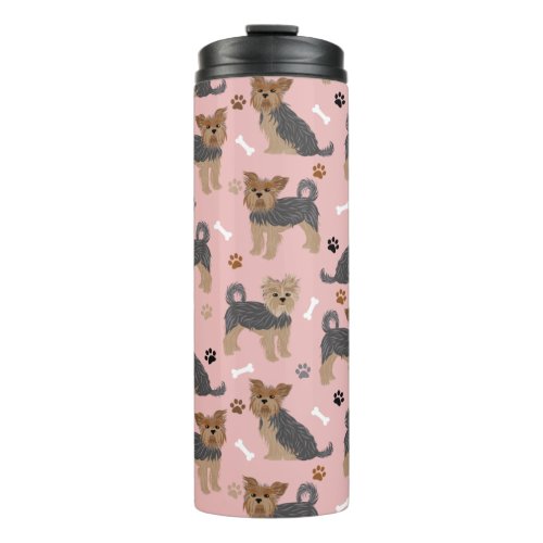 Yorkshire Terrier Paws and Bones Yorkie Dog Thermal Tumbler