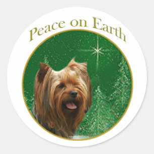 Yorkshire Terrier Peace Classic Round Sticker