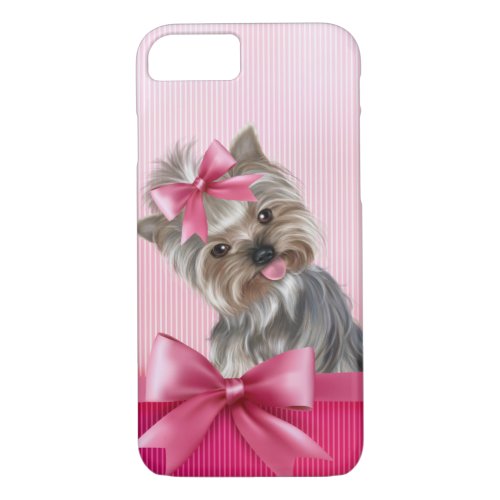 Yorkshire Terrier Pink Princess Yorkie Puppy Dog iPhone 87 Case