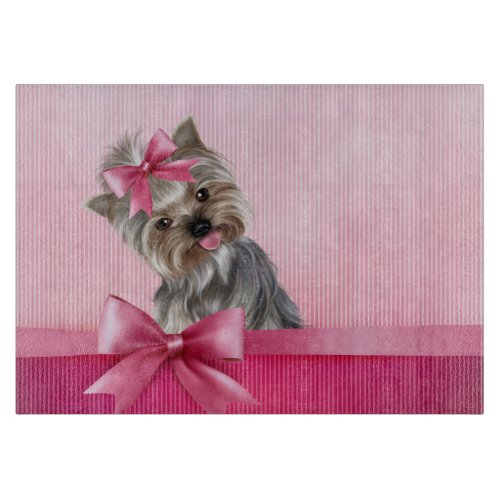 Yorkshire Terrier Pink Princess Yorkie Puppy Dog Cutting Board