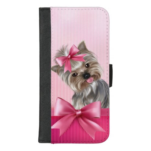 Yorkshire Terrier Pink Princess Yorkie Puppy Dog iPhone 87 Plus Wallet Case