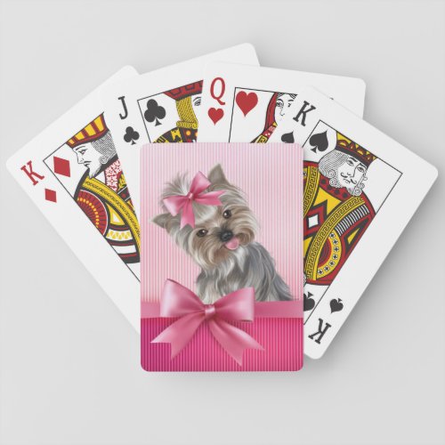 Yorkshire Terrier Pink Princess Yorkie Puppy Dog Poker Cards