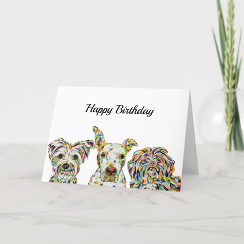 Yorkshire terrier Pitbull Shih Tzu Birthday Card