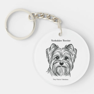 Yorkshire Terrier Portrait Keychain