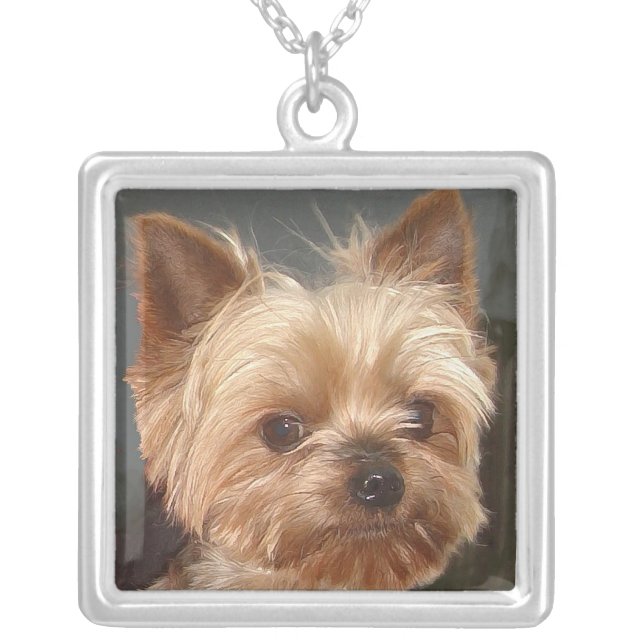 Yorkshire Terrier Portrait Necklace (Front)