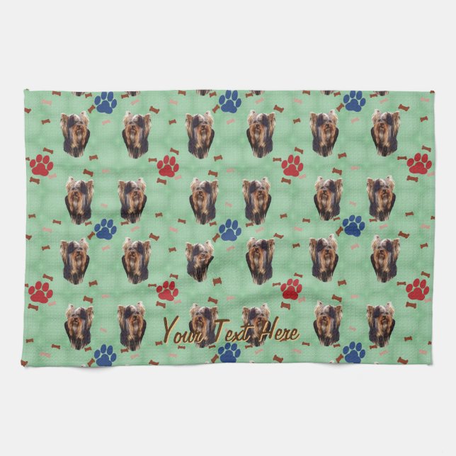 Yorkshire Terrier Portrait Towel (Horizontal)