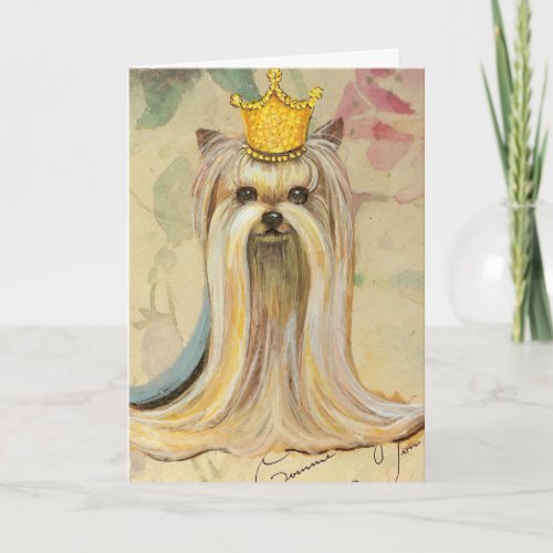 Yorkshire Terrier Princess n Roses Card