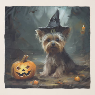 Yorkshire Terrier Pumpkins Halloween Scary Scarf