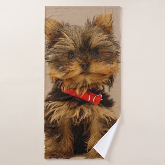 Yorkshire Terrier Puppy Bath Towel (Bath Towel)