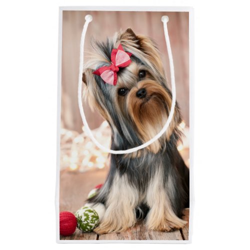 Yorkshire Terrier Puppy Christmas Gift Bag