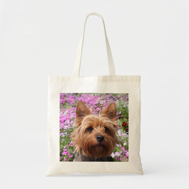 Yorkshire Terrier  Puppy Dog Beach Canvas Totebag Tote Bag (Front)