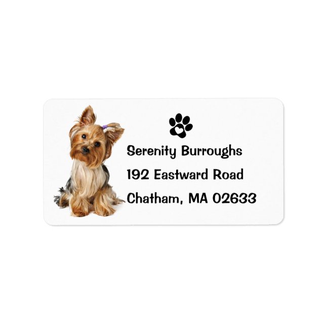 Yorkshire Terrier Puppy Dog Cute Yorkie Label (Front)