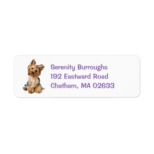 Yorkshire Terrier Puppy Dog Cute Yorkie Label