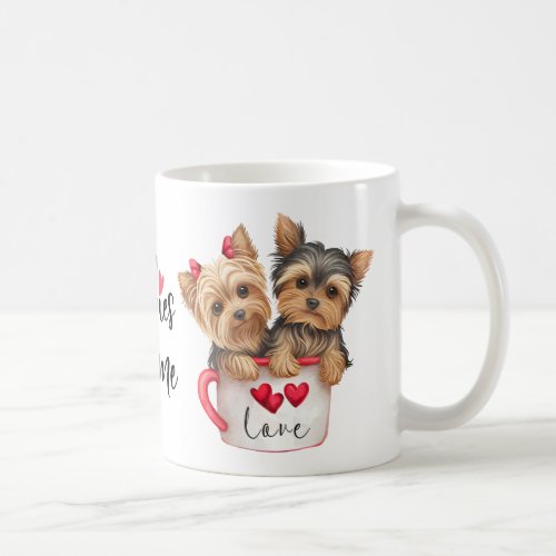 Yorkshire Terrier Puppy Dog Gift Valentines Yorkie Coffee Mug