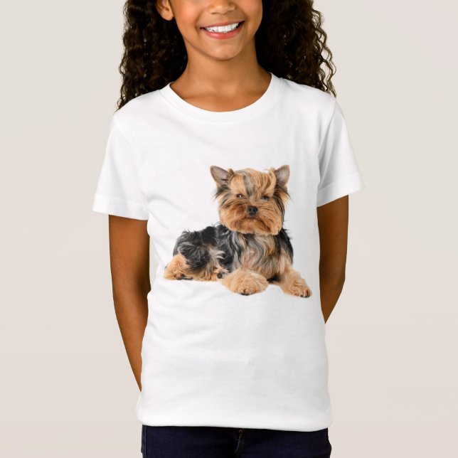Yorkshire Terrier Puppy Dog Girls T-Shirt (Front)