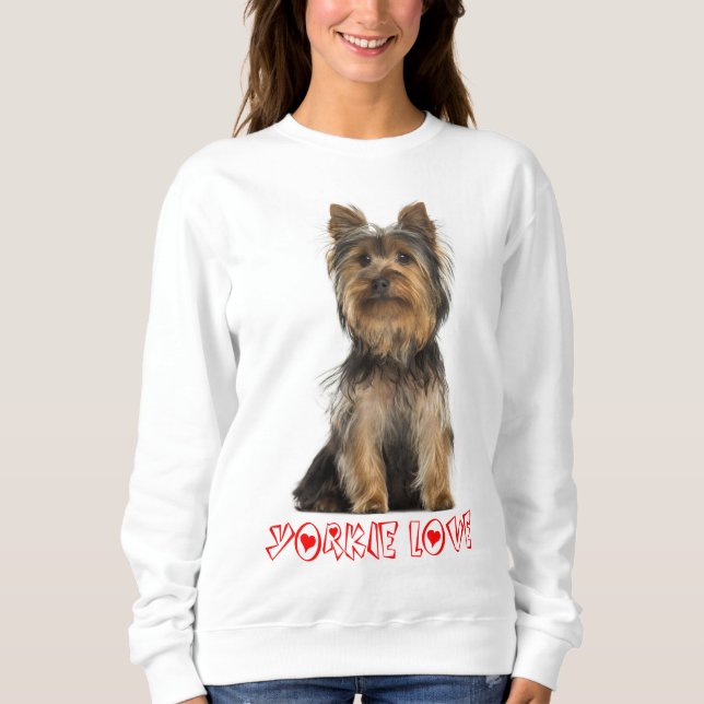 Yorkshire Terrier Puppy Dog Ladies Sweatshirt (Front)