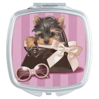 Yorkshire Terrier Puppy Makeup Mirror by MarylineCazenave at Zazzle