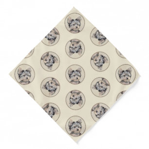Yorkshire Terrier Puppy Painting Original Dog Art Bandana