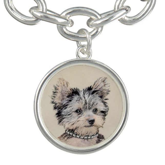 Yorkshire Terrier Puppy Painting Original Dog Art Bracelet (Design)