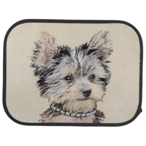 Yorkshire Terrier Puppy Painting Original Dog Art Car Floor Mat