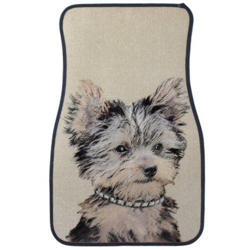 Yorkshire Terrier Puppy Painting Original Dog Art Car Mat