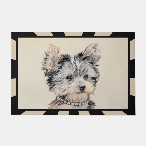 Yorkshire Terrier Puppy Painting Original Dog Art Doormat