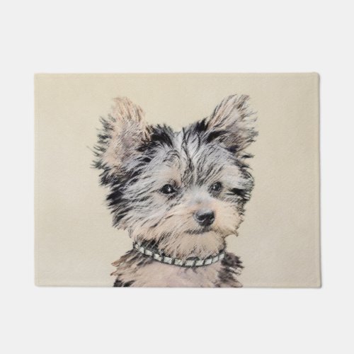 Yorkshire Terrier Puppy Painting Original Dog Art Doormat