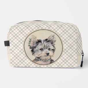 Yorkshire Terrier Puppy Painting Original Dog Art Dopp Kit