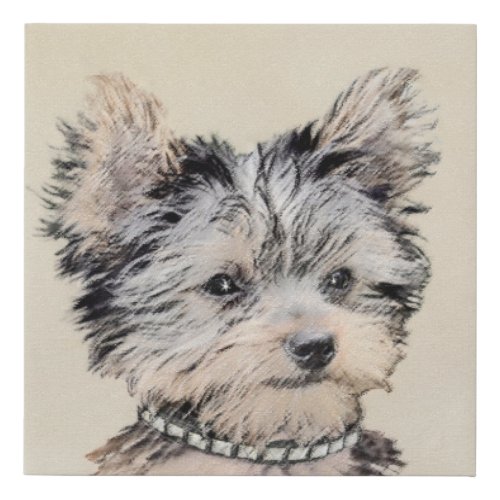 Yorkshire Terrier Puppy Painting Original Dog Art Faux Canvas Print