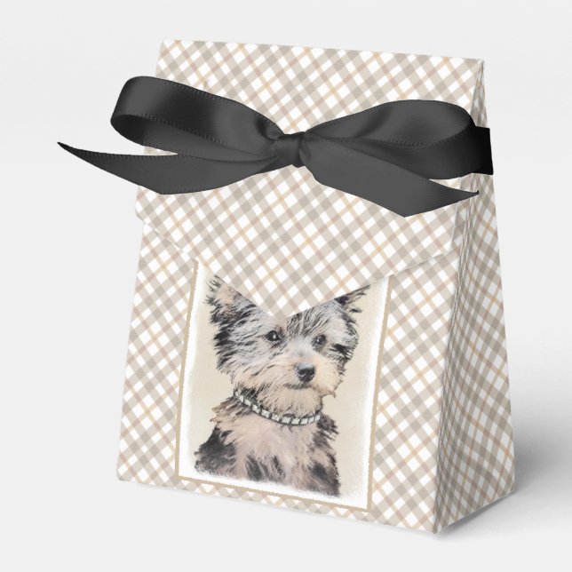 Yorkshire Terrier Puppy Painting Original Dog Art Favor Boxes (Front Side)