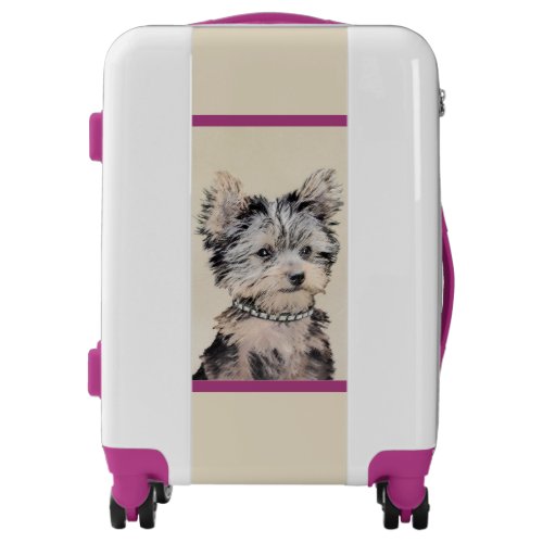 Yorkshire Terrier Puppy Painting Original Dog Art  Luggage