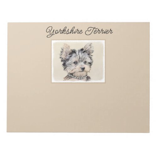 Yorkshire Terrier Puppy Painting Original Dog Art  Notepad