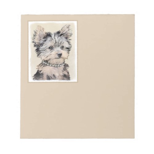 Yorkshire Terrier Puppy Painting Original Dog Art Notepad