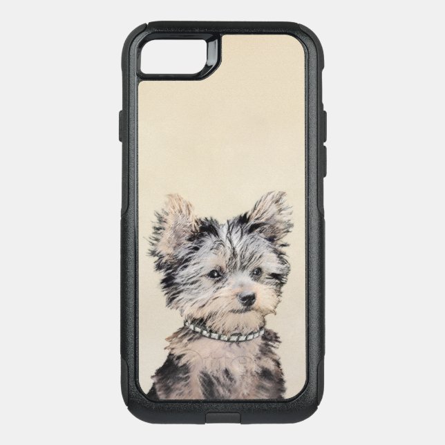 Yorkshire Terrier Puppy Painting Original Dog Art  Otterbox iPhone Case (Back)