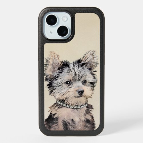 Yorkshire Terrier Puppy Painting Original Dog Art iPhone 15 Case