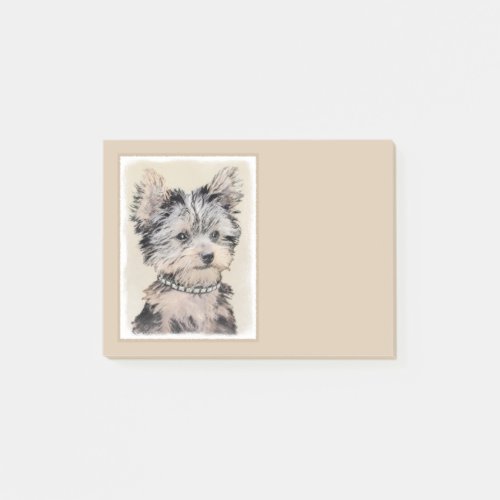 Yorkshire Terrier Puppy Painting Original Dog Art Post_it Notes