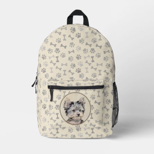 Yorkshire Terrier Puppy Painting Original Dog Art Printed Backpack